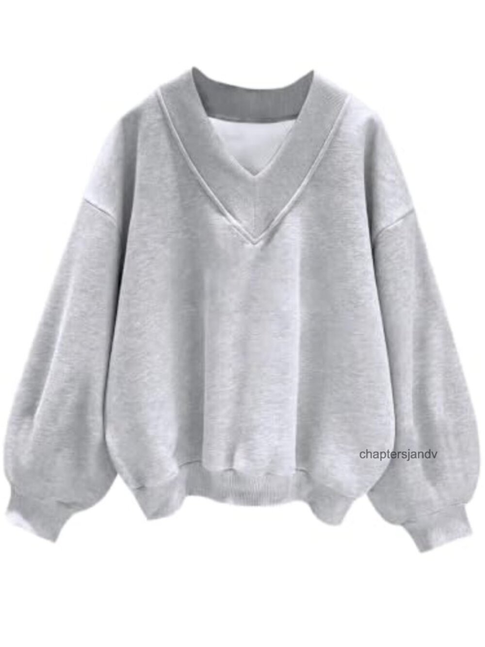 Hilinker Womens V Neck Oversized Sweatshirt Long Sleeve Pullover